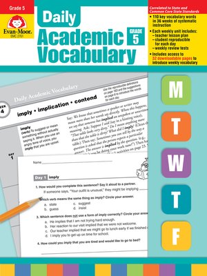 cover image of Daily Academic Vocabulary, Grade 5